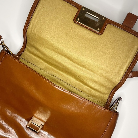 Antonio Melani Brown Patent Leather Satchel - Picture 7 of 7